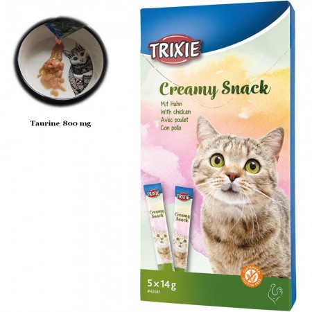 Trixie Creamy Snack White Chicken КУРКА з ТАУРІНОМ рідкі смаколики для котів 70 г (42681)
